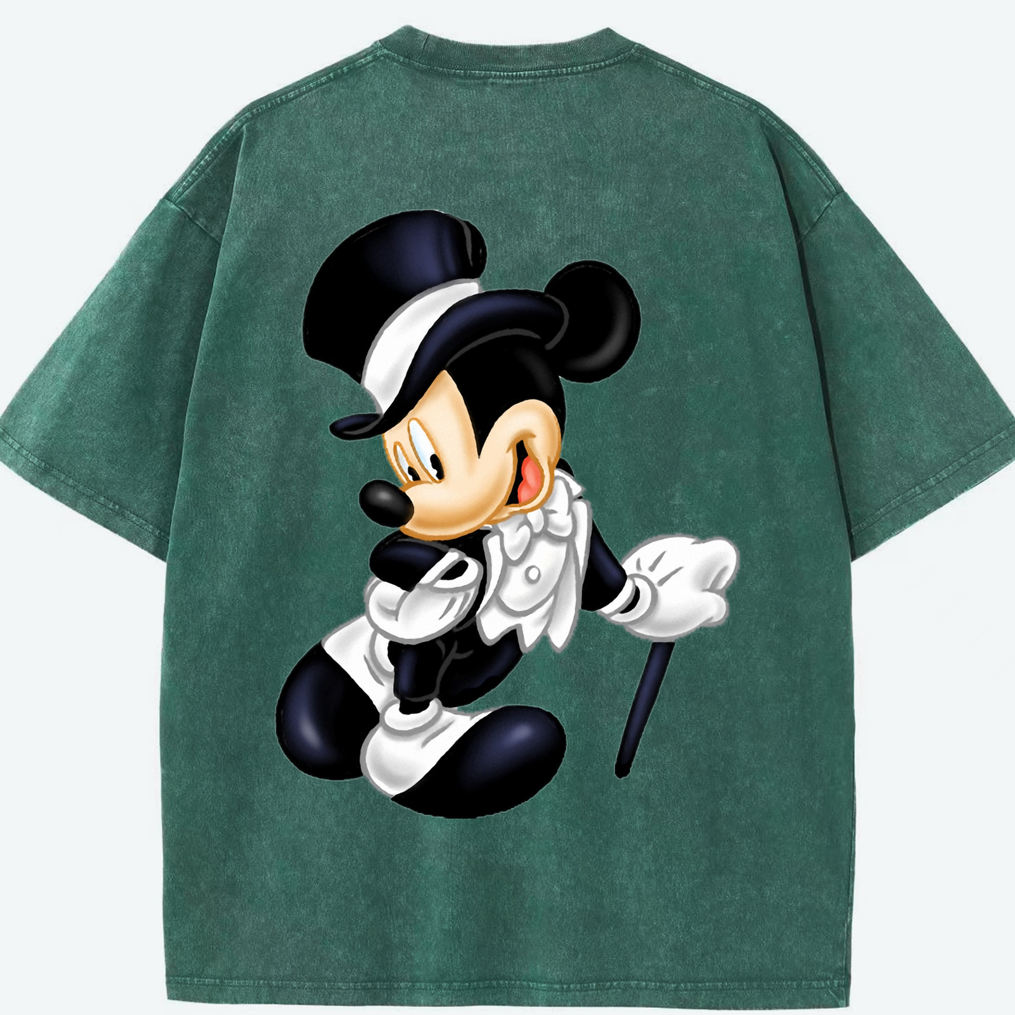 （画像用） ミッキーマウス Mickey Mouse 綿100% ヴィンテージ風 半袖Tシャツ（背面プリント）